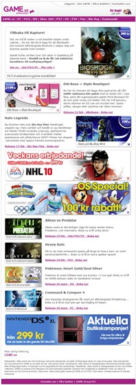 GAME: Nyhetsbrev